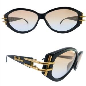 Paloma Picasso Killer Vintage Sunglasses Jet Black with Gold Hardware, Germany